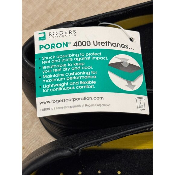 NWOB Safetrax Womens 7.5 Black Leather Slip-On Dress Shoes With PORON Insoles & - Picture 10 of 13